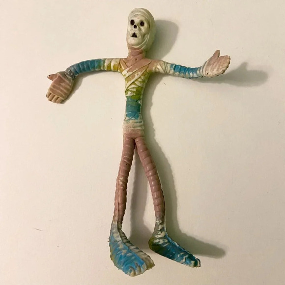 Vintage 1980s Rubber Mummy Bendy Bendable Action Figure Flexy Halloween Creeps - Picture 2 of 10